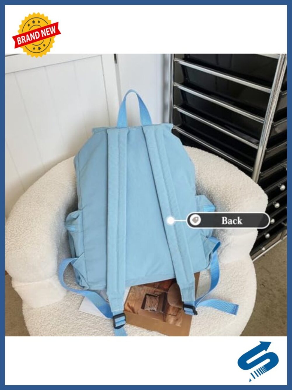 Canvas Backpack Drawstring Rucksack Travel College - Picture 5 of 5
